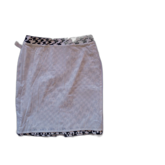 WHBM Houndstooth Variegated Graphic Pencil Skirt Black White 4 6 Small - Picture 8 of 10